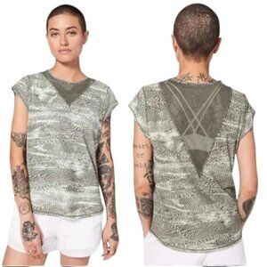 Lululemon For The Run Short Sleeves Womens Size 4 Swerve Vapor Metal Grey